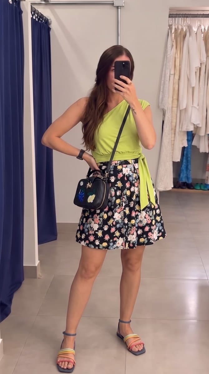 Saia Rodada Flor Antix P, Antix, Estampada, tamanho P — foto 4