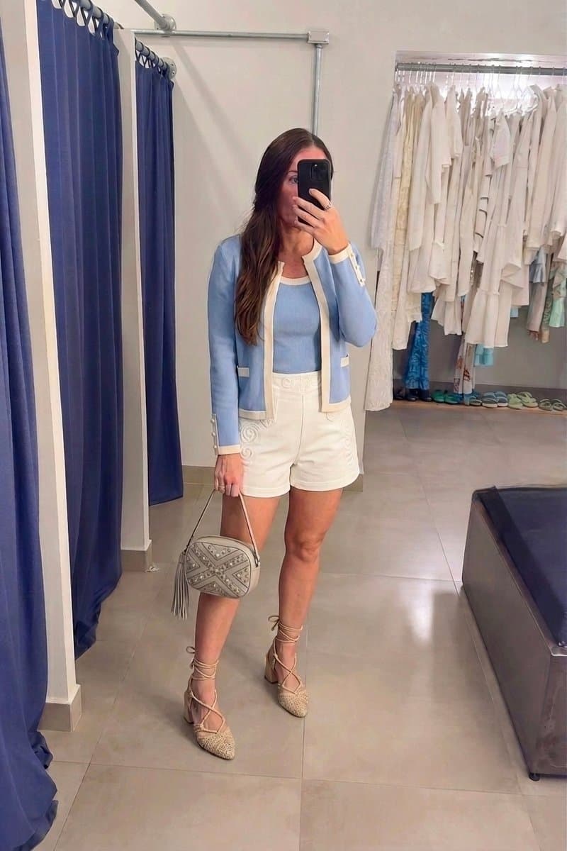 Shorts Off Alfaiataria Relevo Animale, Animale, Branco, tamanho 40 — foto 3