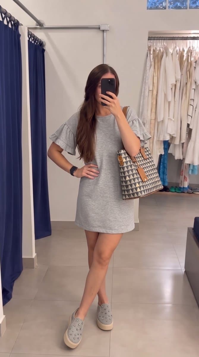 Vestido Mescla Tee FYI P, FYI, Cinza, tamanho P — foto 4