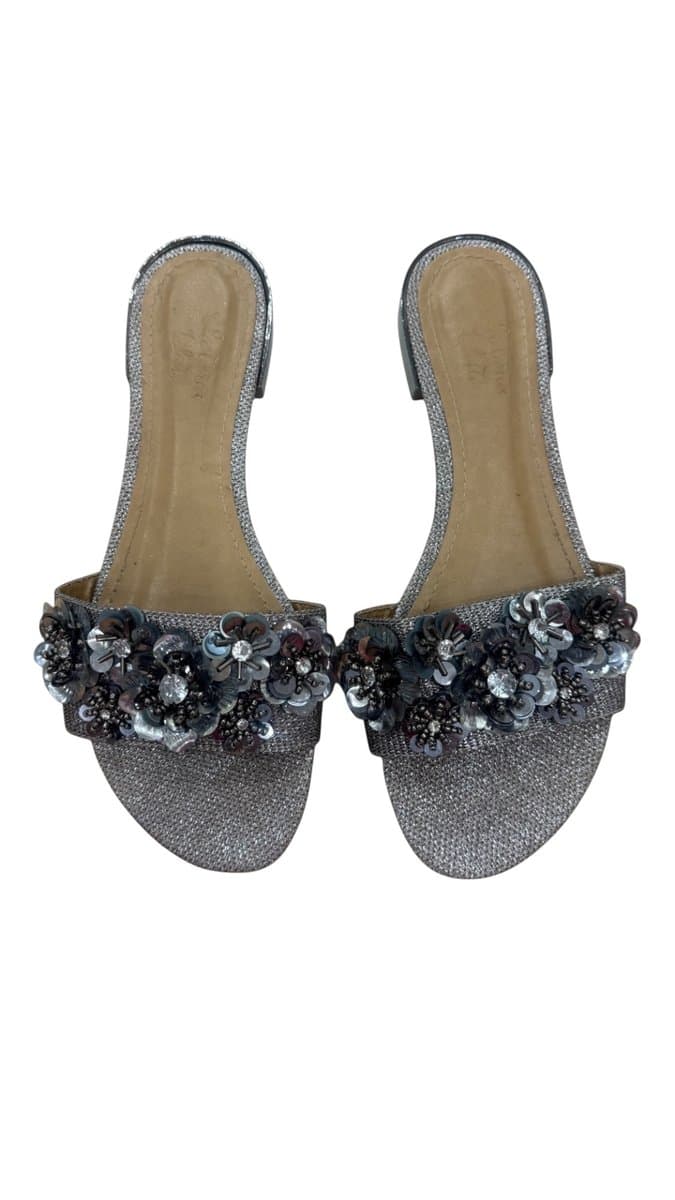 Rasteira Prta Flor Jessica Vitti 38, Preto, tamanho 38