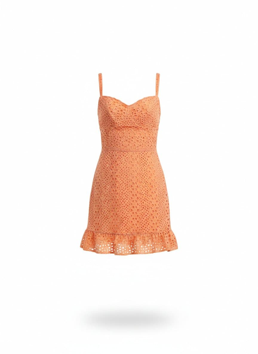 Vestido Laise Pessego Hit P, Laranja-claro, tamanho P