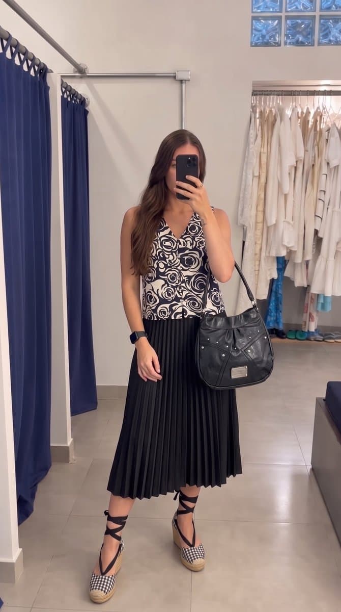 Sai Preta Plissada Primark P, Primark, Preto, tamanho P — foto 4