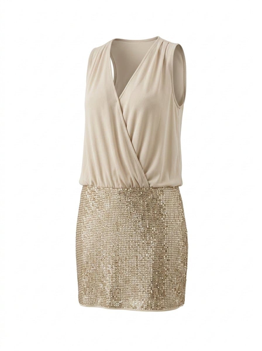 Vestido Off/ Brilhos CKJ, Calvin Klein, Branco, tamanho 40