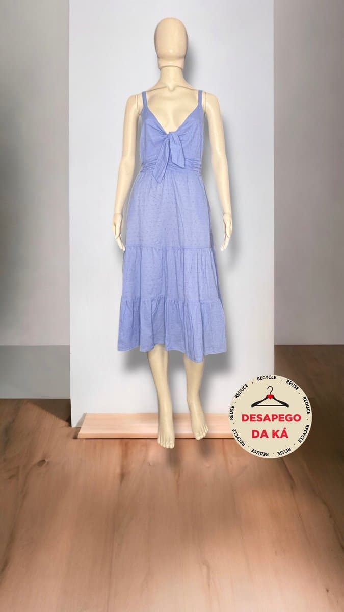Vestido Midi Azul Charlot, Azul, tamanho M — foto 3