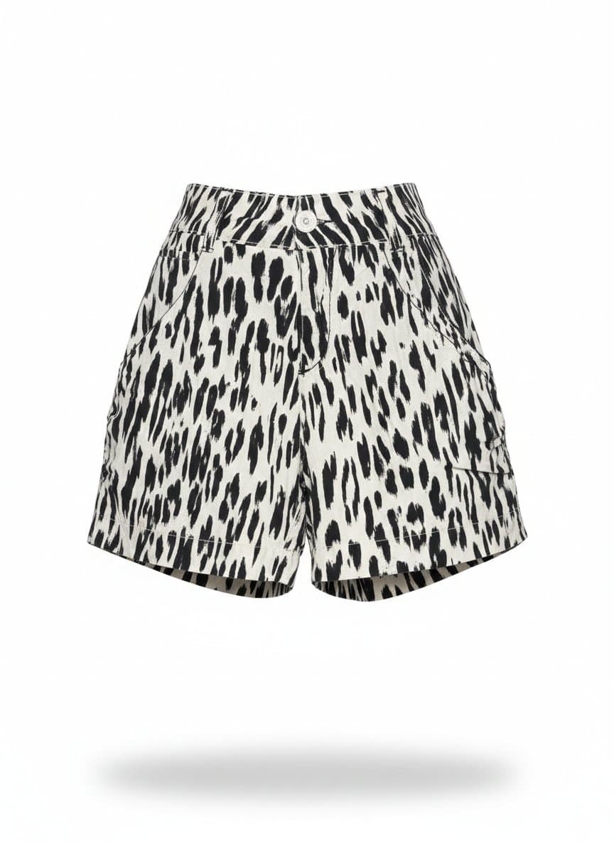 Shorts PB Animal Print Animale, Animale, Preto, tamanho 38