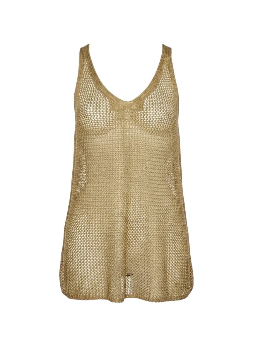 Regata Bronze Tricot Lelis Blanc, Dourado, tamanho G