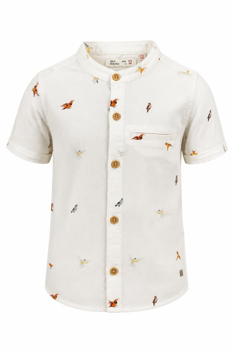 Camisa ML Off Passaros Zara, Zara, Branco, tamanho 3