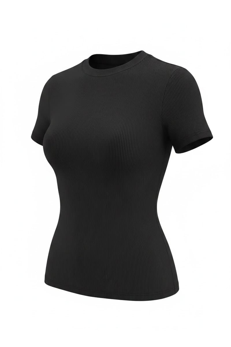 Tee Gola MC Preta Canelada Shoulder, Preto, tamanho PP