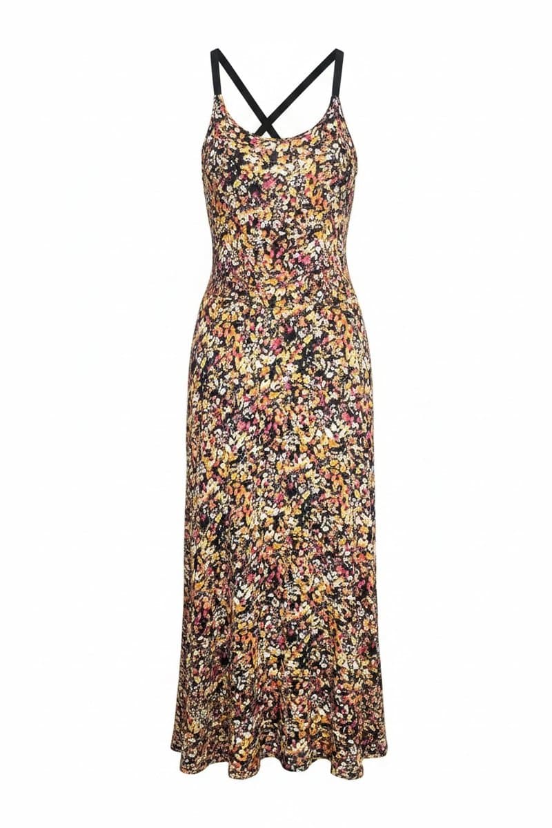 Vestido Longo Malha Flor Rubinela M, Rubinella, Estampada, tamanho M