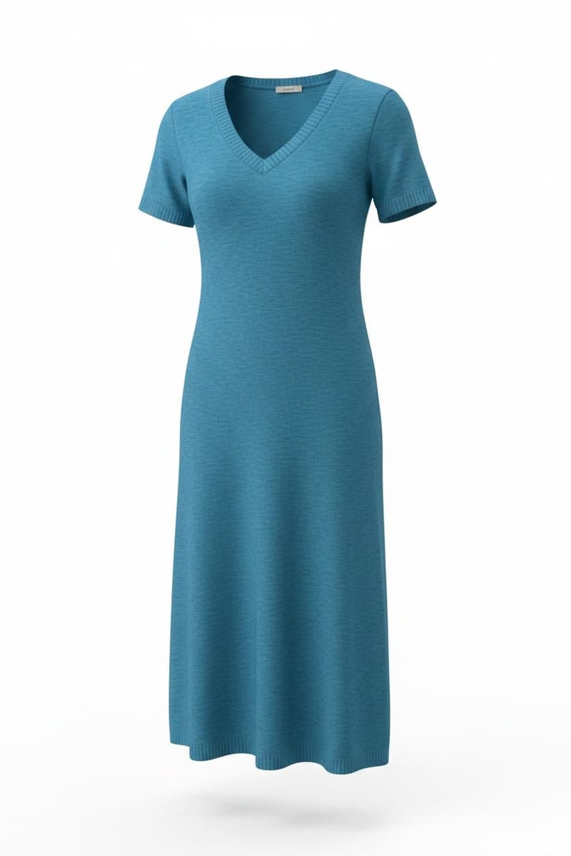 Vestido Tricot Azul, Azul, tamanho UN