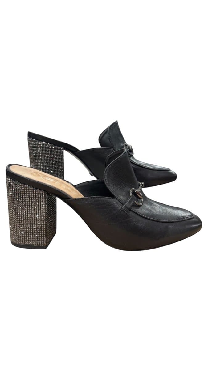 Mule Preto Salto Brilho Schutz 37, Schutz, Preto, tamanho 37
