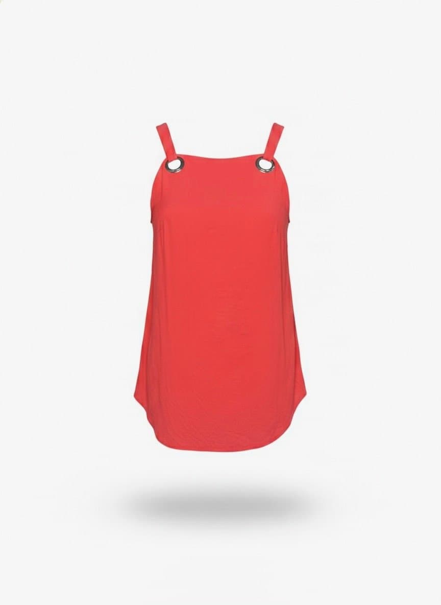 Regata Vermelha Argola Metal Alça M, Vermelho, tamanho M