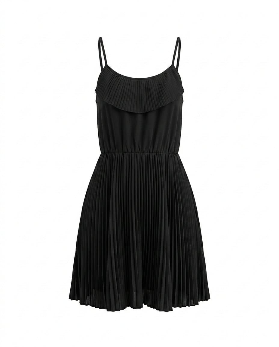 Vestido Preto Plissado Double Zero P, Double Zero, Preto, tamanho P