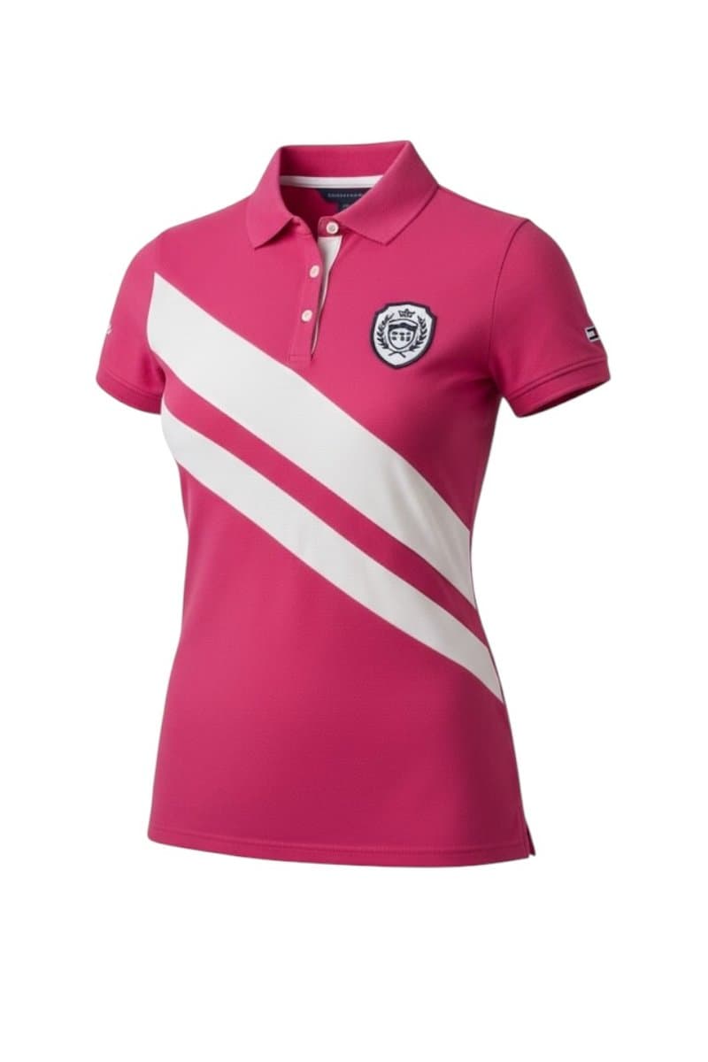 Polo Pink/Branca Tommy P, Tommy Hilfiger, Rosa-chiclete, tamanho P
