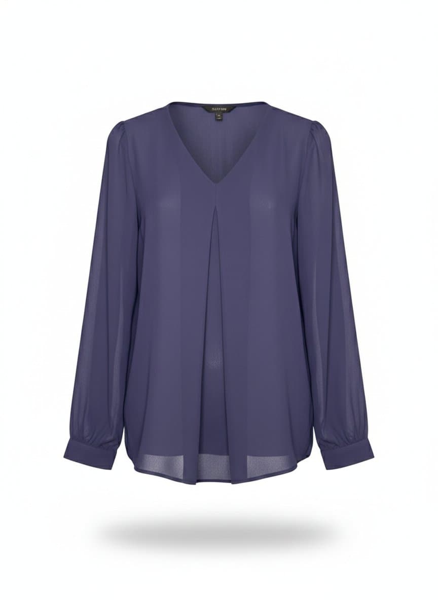 Blusa ML Crepe Marinho Catherine PP, Azul-marinho, tamanho PP