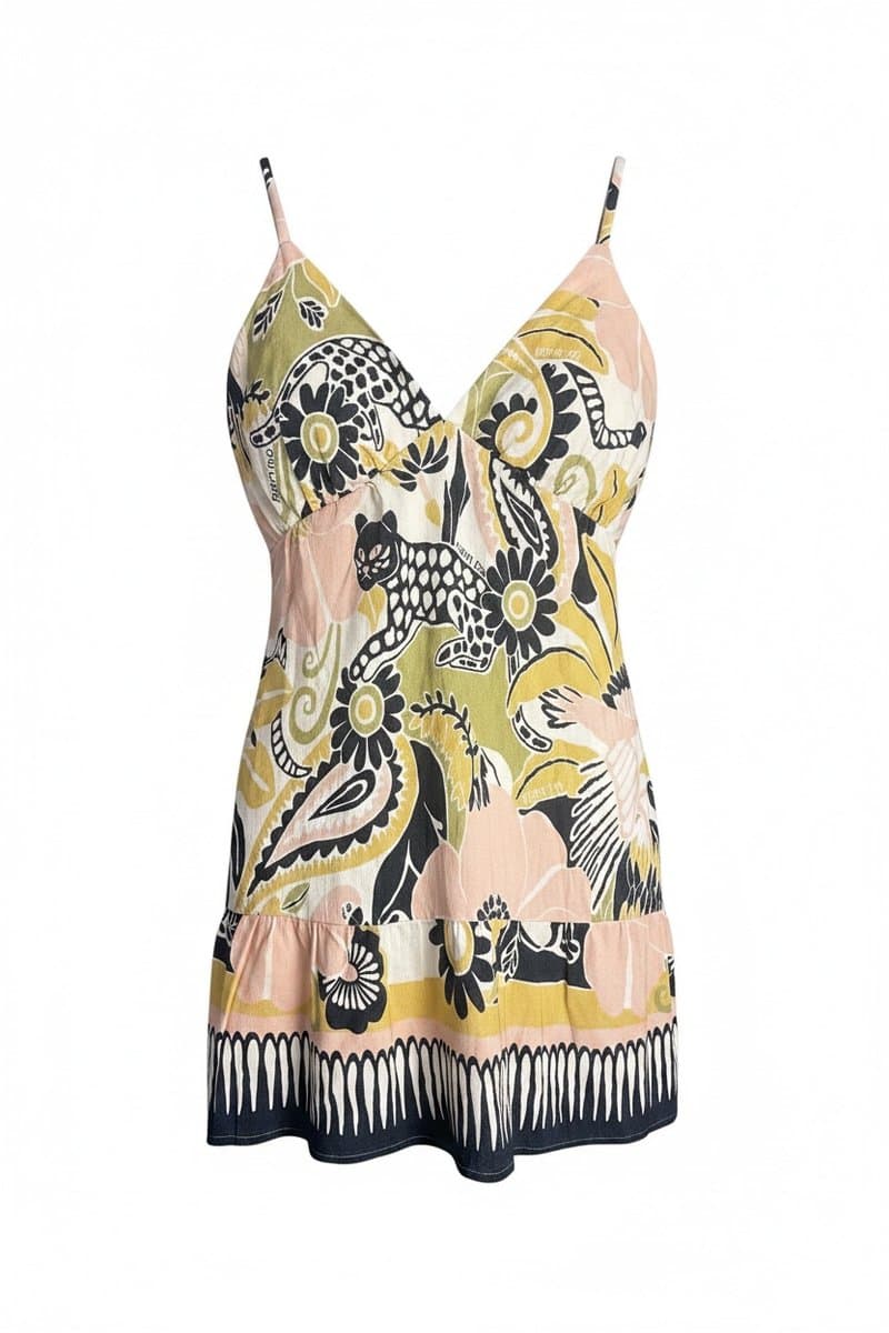 Vestido Curto Farm Estampa Tons Claros, Farm, Estampada, tamanho GG
