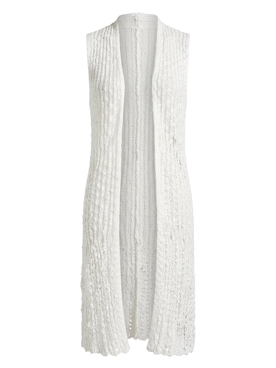 Colete Tricot Off Rosa Cha, Rosa Chá, Branco, tamanho UN