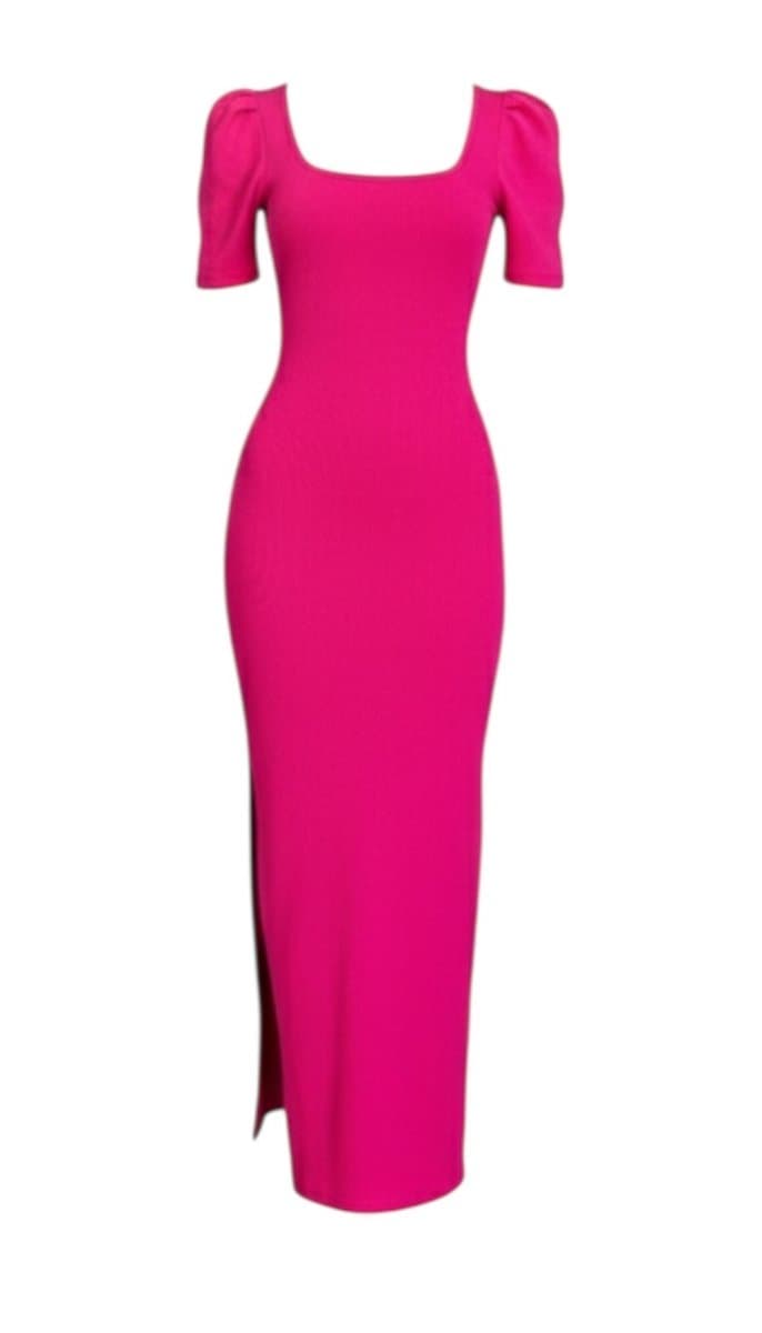 Vestido Longo Canelado Pink Groovy M, Groovy, Rosa-chiclete, tamanho M