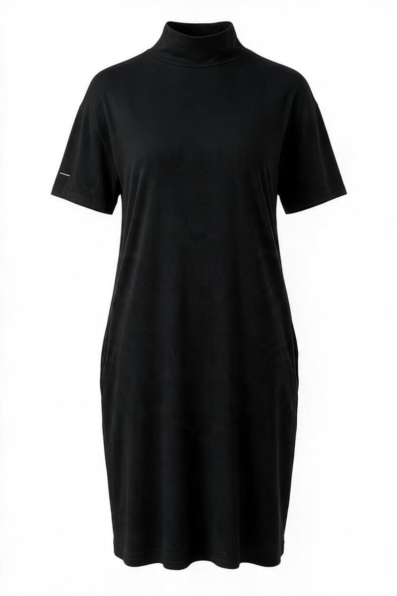 Vestido Tee Malha Preto, Preto, tamanho UN