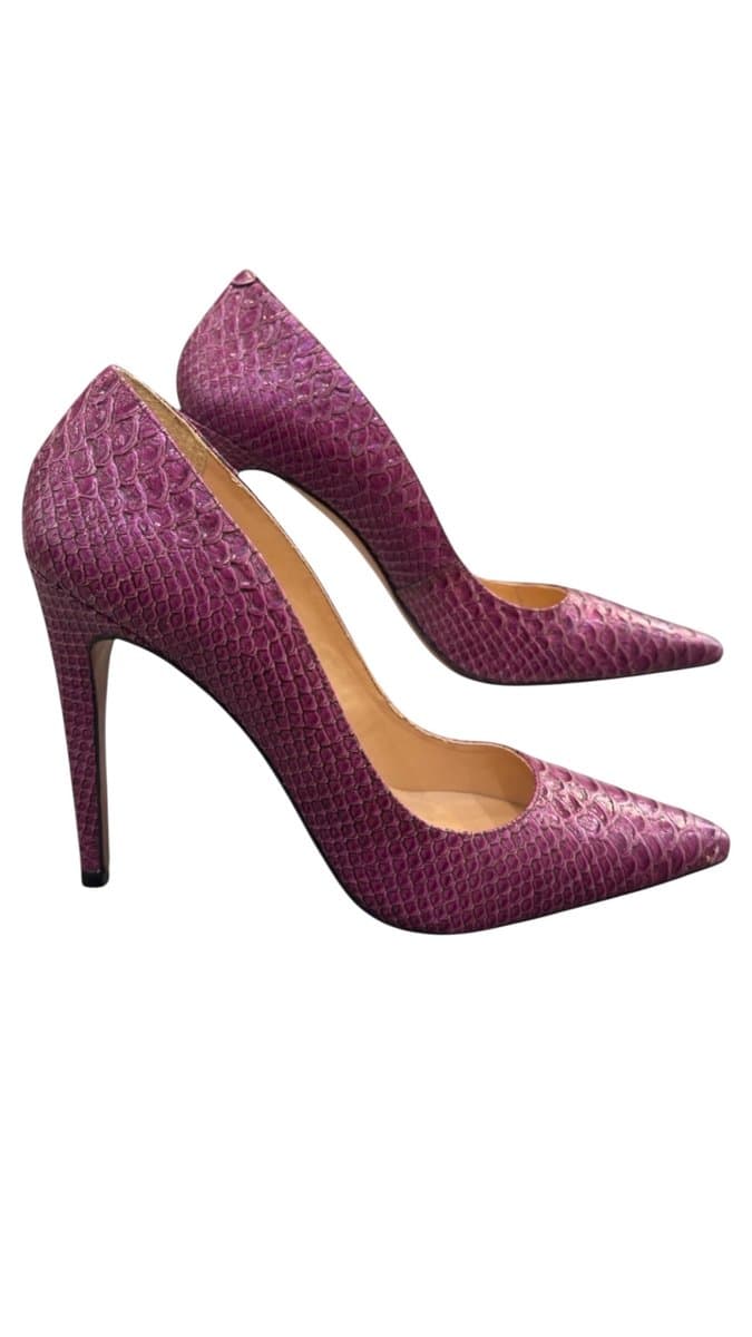 Scarpin Croco Fúcsia Luiza Barcelo 37, Fúcsia, tamanho 37