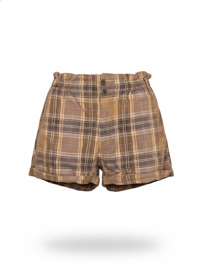 Shorts Xadrez Caramelo Zara 38, Zara, Marrom-claro, tamanho 38