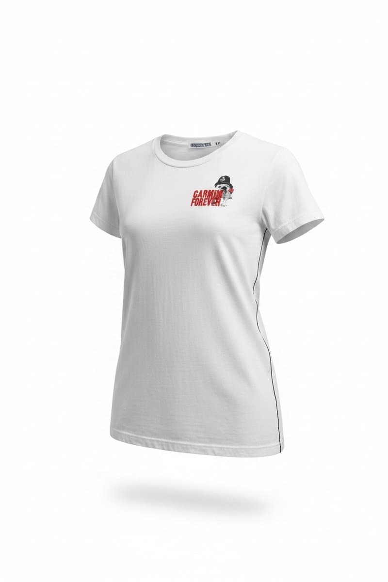 Tee Off Buldog Carmim, Carmim, Branco, tamanho P