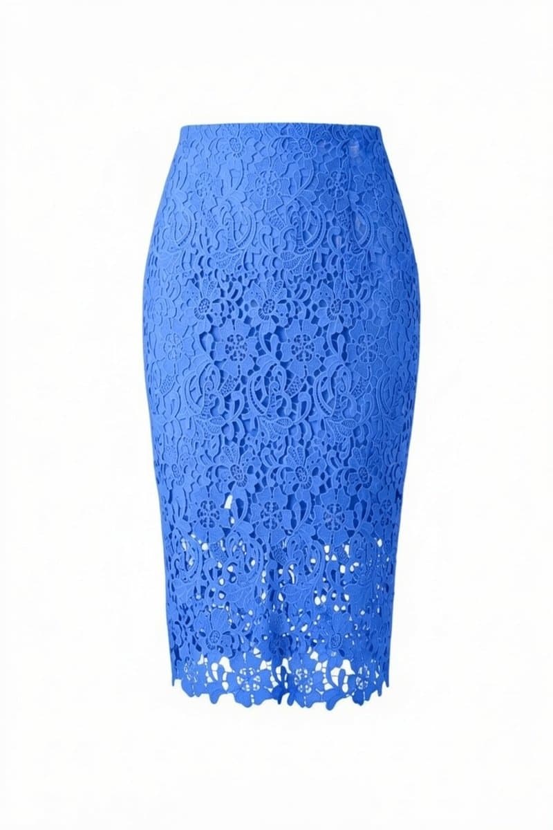 Saia Midi Renda Azul Lelis Blanc, Lelis Blanc, Azul, tamanho 38